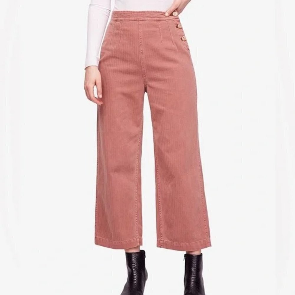 Free People Clean Mod Utility Crop Pant Mauve Size 0